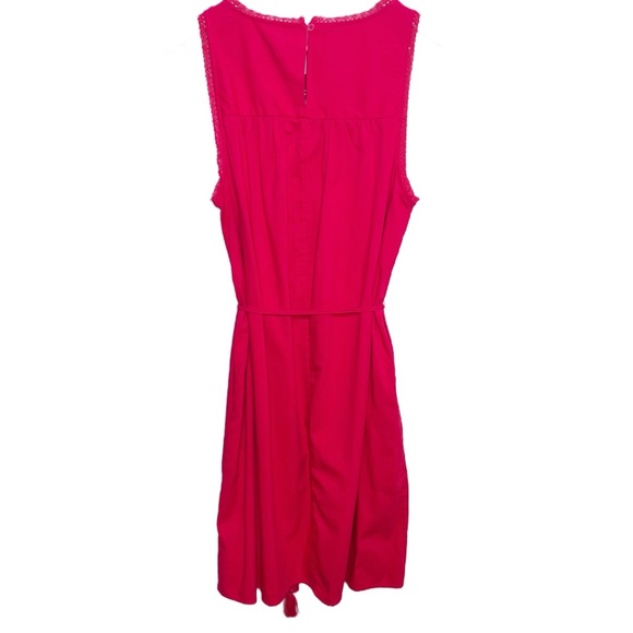 NWT Knox Rose Lace Neck Sleeveless Tie Waist Midi Dress Women's - Picture 10 of 16